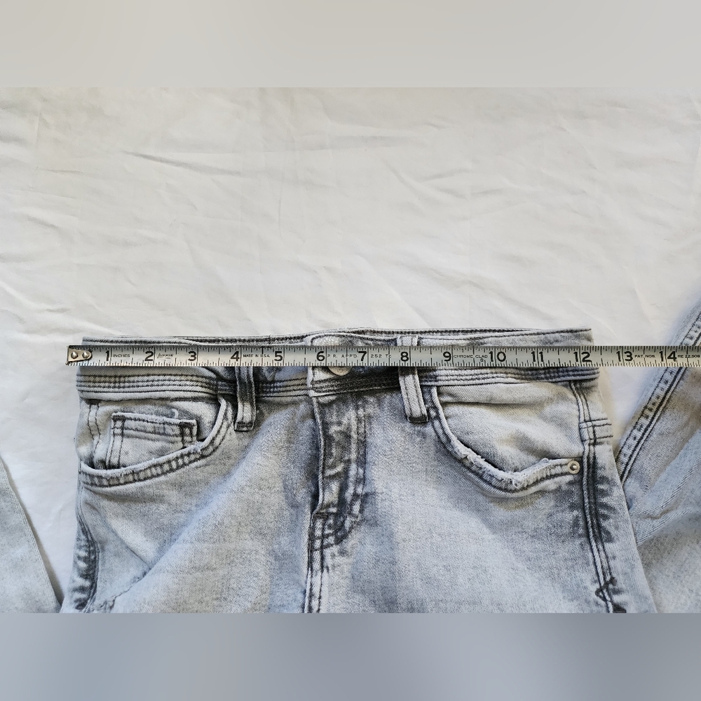 Zara Basic Light Grey Distressed Denim Jeans (sz … - image 6